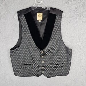 Wah Maker Vest Men XL Frontier Clothing Geometric Velvet Lapel Western USA